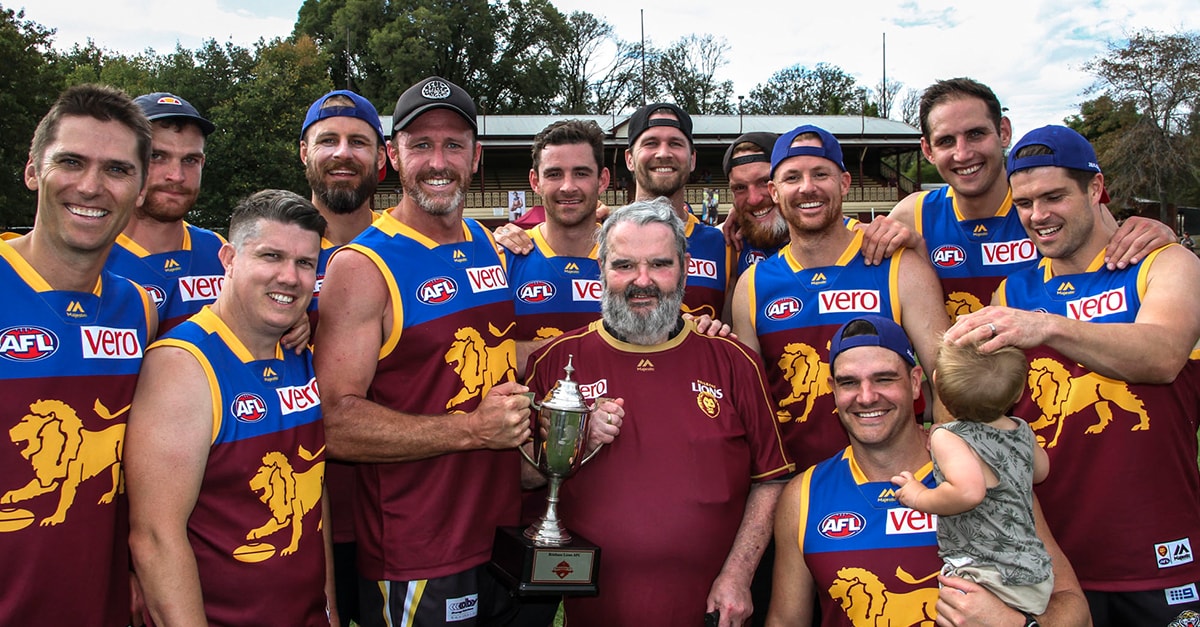 WEBARTICLEBSBWinners.jpg ‘Team Phat’ led by Blacky come away as the inaugural Brunswick St Bash winners. - Brisbane Lions